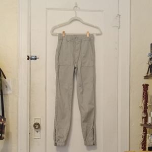 Light grey/silver, American Eagle pants.
